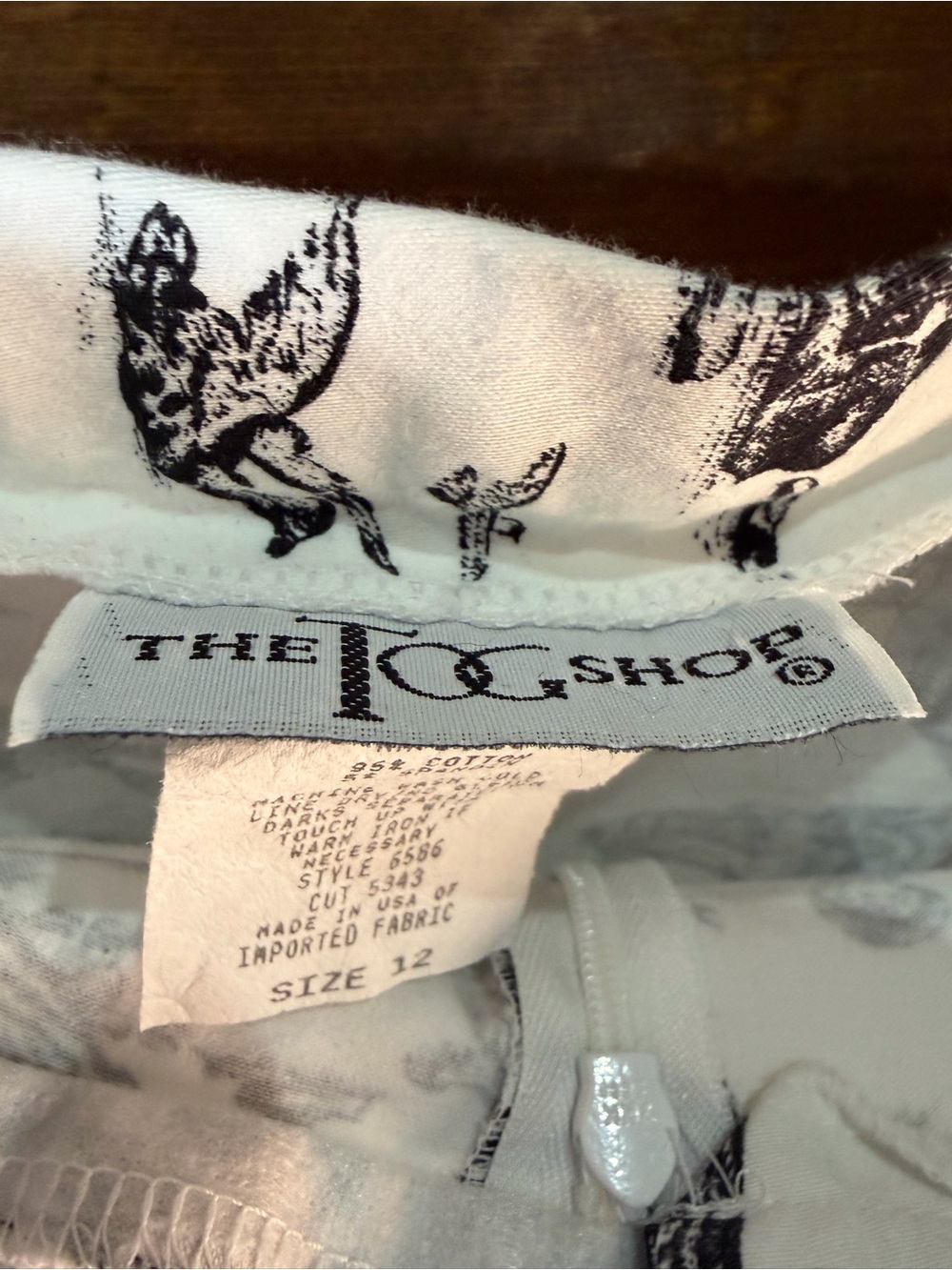 Black & White Toile Wrap Skort with Side Tie Size 10 🖤 - Picture 2 of 5